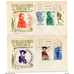 2 sobres de primer dia de forjadores de 1966