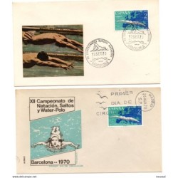 2 sobres con dibujos diferentes de 1970