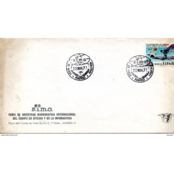 Carta  con matasellos de 1977 feria de muestras madrid