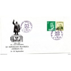 Carta  con matasellos de  exposicion filatelica de elda de 1982