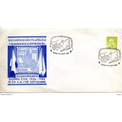Carta  con matasellos  commemorativo de  1986 exfielda de 1986