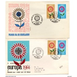 2 sobres de primer dia con dibujos diferentes 1964