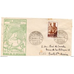 Sobre de primer dia de 1949   circulado  Africa española