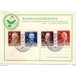 Tarjeta  de alemania con matasellos commemorativo de 1953