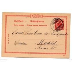 Entero postal de 1897  con matasellos de coethen