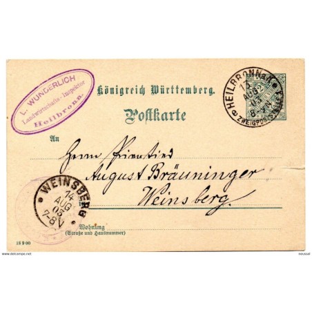 Entero postal  circulado de Alemania 1903