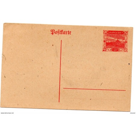 Entero postal  de saargebiet
