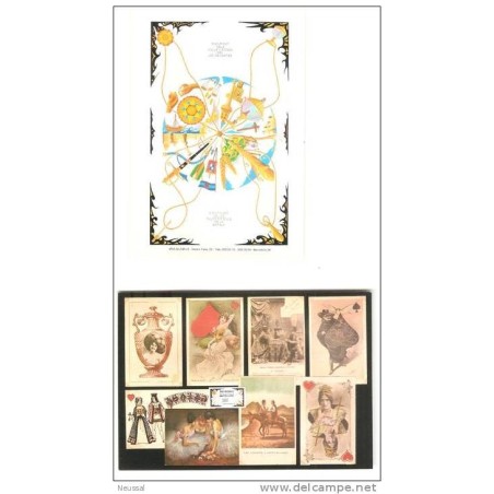 2 tarjetas postales de  juego de cartas
