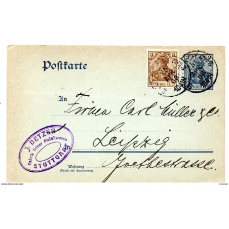 Entero postal   de alemania de 1908