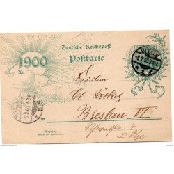 Entero postal  de alemania de 1900 matasellos steele