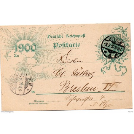 Entero postal  de alemania de 1900 matasellos oppelm