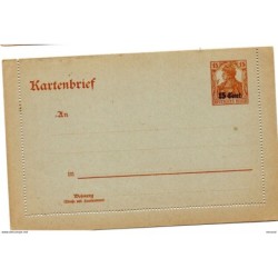 Entero postal  de alemania  con sobrecarga de 15 cent