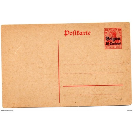 Entero postal  de alemania  con sobrecarga belgica
