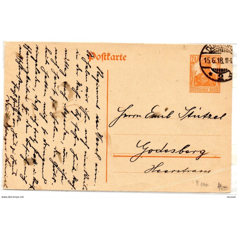 Entero postal  de alemania  1918