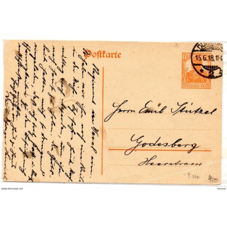 Entero postal  de alemania  1918