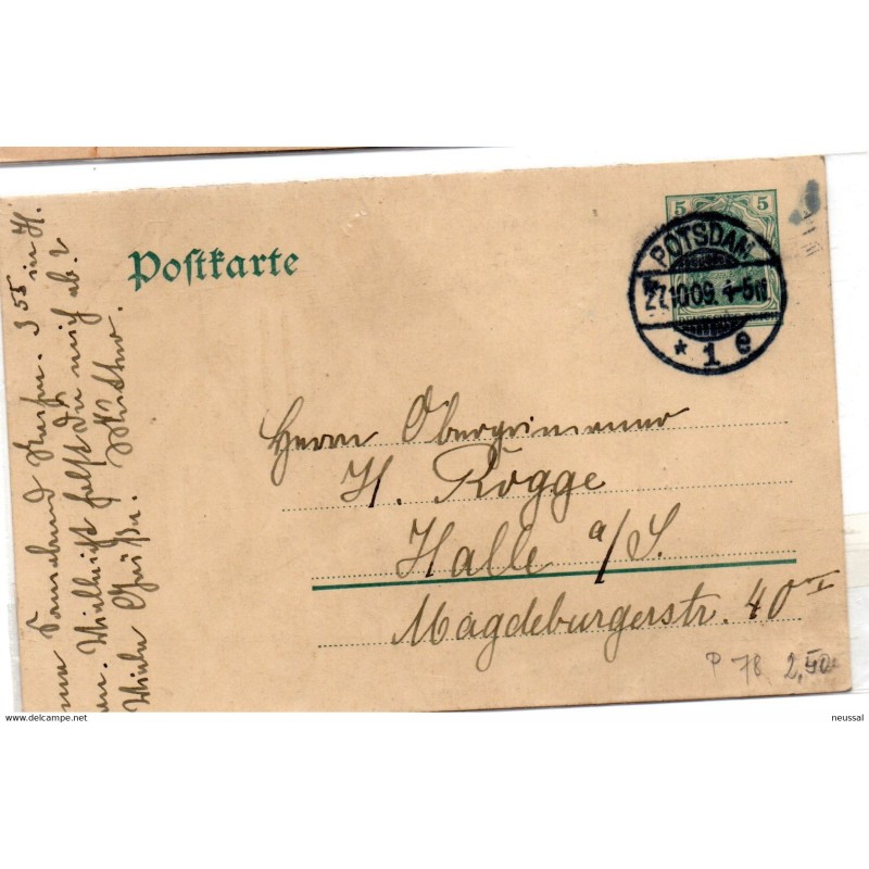 Entero postal de 1901 con matasellos postdam Entero postal de 1901 con matasellos postdam