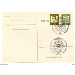 Tarjeta con matasellos commemorativo de bonn de 1963