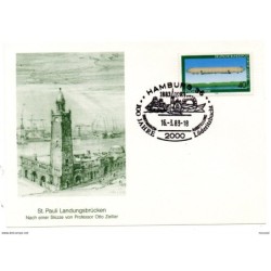 Tarjeta con matasellos commemorativo de hamburgo  1983