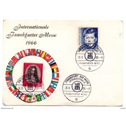 Tarjeta  con matasellos commemorativo de 1966  frankfurt