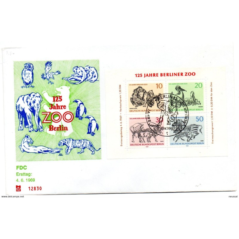 Sobre de primer dia de 1969 zoo