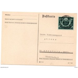 Tarjeta  con matasellos de hamburgo  1944