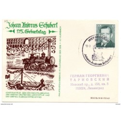 Tarjeta con matasellos commemorativo de johann andreas schubert