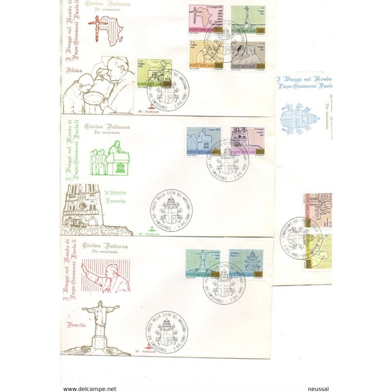 4 sobres de primer dia de 1981 con serie n 71525 vaticano 4 sobres de primer dia de 1981 con serie n 71525 vaticano