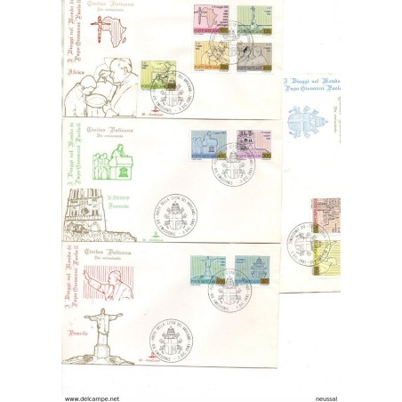 4 sobres  de primer dia de 1981 con  serie n 71525  vaticano