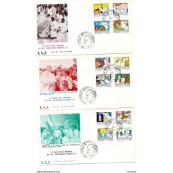 3 sobres  de primer dia de 1984 con  serie n 75566  vaticano