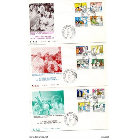 3 sobres  de primer dia de 1984 con  serie n 75566  vaticano