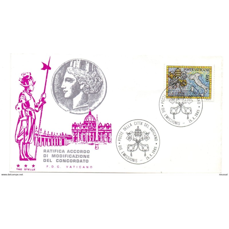 Sobre de primer dia de 1985 con serie n 783 vaticano Sobre de primer dia de 1985 con serie n 783 vaticano