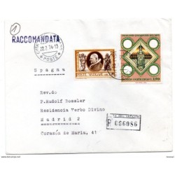 Carta  certificada con matasellos de 1974