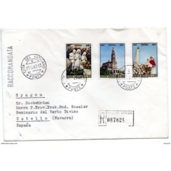 Carta  certificada con matasellos de 1967 con serie n 4735   poste Vaticano