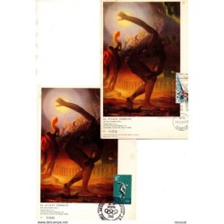2 tarjeta con matasellos de 1968 salvador dali