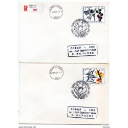 2 cartas con matasellos commemorativos de bulgaria de 1991