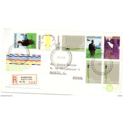 Carta certificada de 1971 con serie n 9347