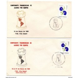 2 cartas con matasellos commemorativo de ajedrez  campeonato por equipos