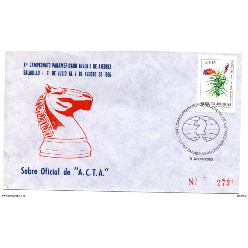 Carta con matasellos commemorativo de ajedrez saladillo argentina Carta con matasellos commemorativo de ajedrez saladillo argentina