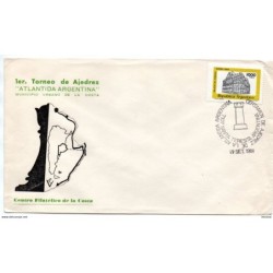 Carta con matasellos commemorativo de ajedrez  santa teresita  argentina