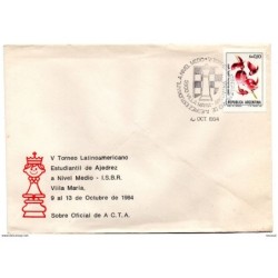 Carta con matasellos commemorativo de ajedrez  villa maria  argentina