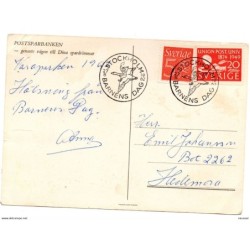 Tarjeta con matasellos de 1962  Suecia