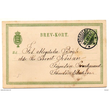 Entero postal circulado de dinamarca de 1909