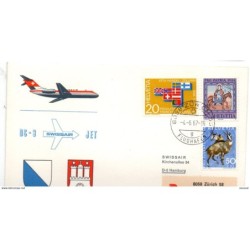 Carta certificada de 1967 zurichhamburg  Suiza