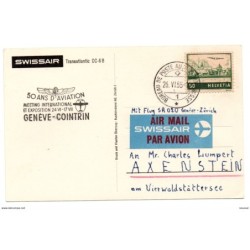 Tarjeta circulada de 1955 aviacion