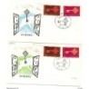 2 sobres de primer dia diferentes dibujo de tema europa de 1968