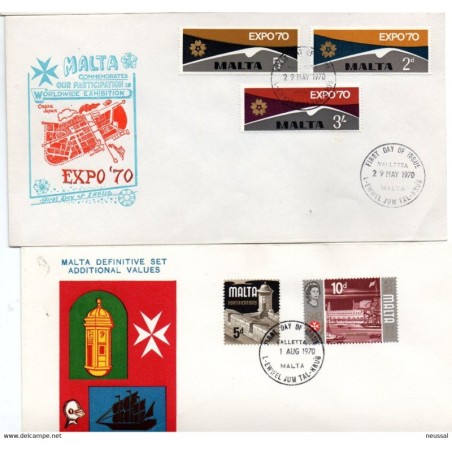 2 sobre de primer dia de malta con serie n 41134145