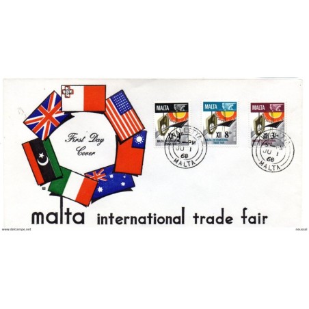 Sobre de primer dia de malta con serie n 3757