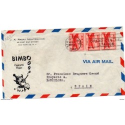 Carta   con matasellos de 1948 y publicidad bimbo Estados unidos