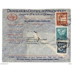 Carta  de  1947 con publicidad  DGP  Chile