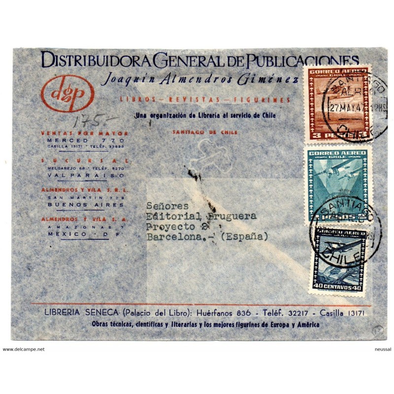 Carta de 1947 con publicidad DGP Chile Carta de 1947 con publicidad DGP Chile